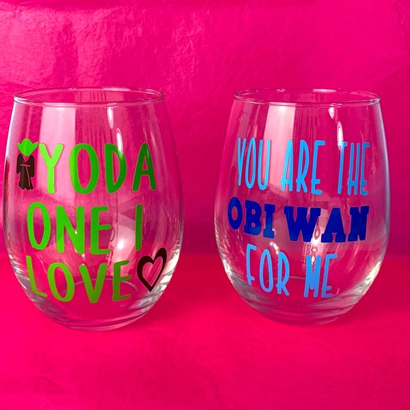 Star Wars Valentine’s Water / Stemless Wine Glasses - Picture 1 of 8